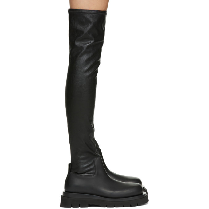 Bottega Veneta Black Tall Combat Boots