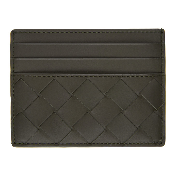 Bottega Veneta Khaki Intrecciato Card Holder