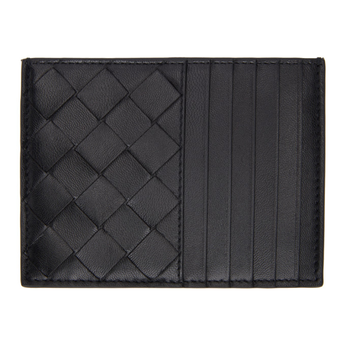 Bottega Veneta Black Intrecciato Zippered Card Holder