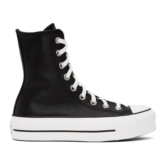 Converse Black Leather Chuck Lift High Sneakers