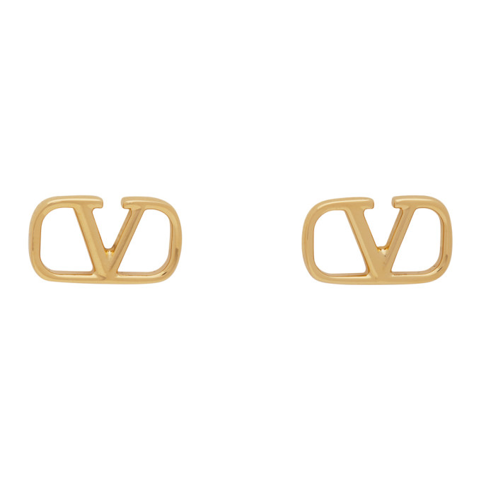 Valentino Garavani Gold Vlogo Stud Earrings In Cs4 Gold18