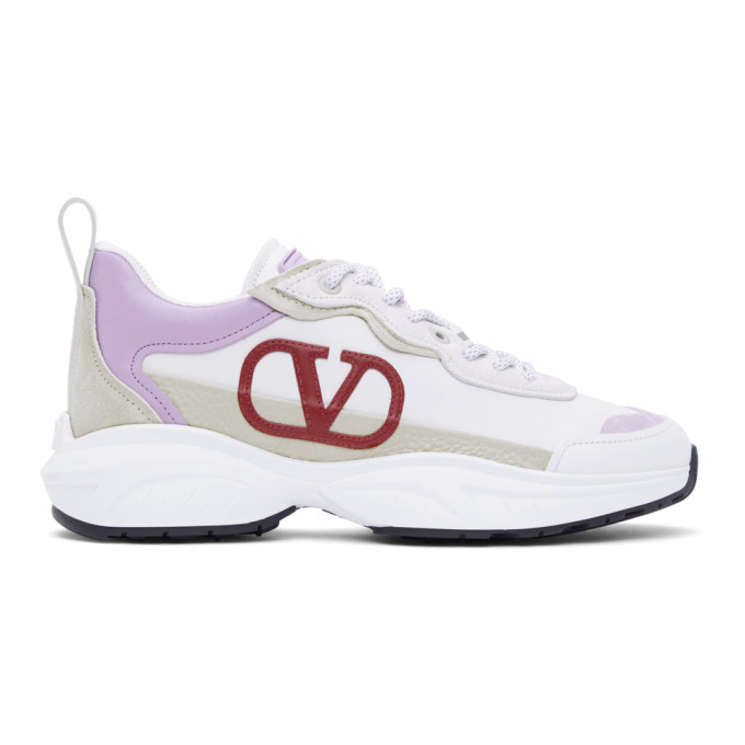 Valentino Garavani White & Purple  Vlogo Sneaker In 61c Wht/lil