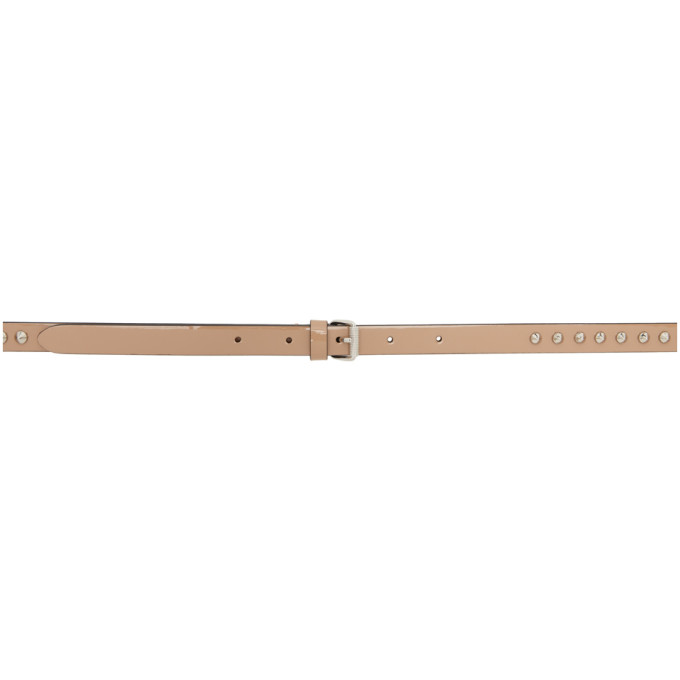 Christian Louboutin Pink Patent Loubispikes Belt