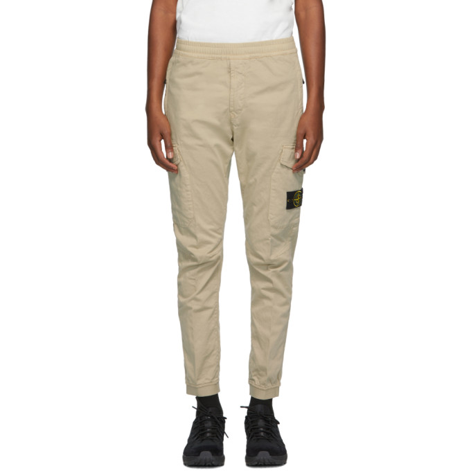 Stone Island Beige Drawstring Cargo Pants