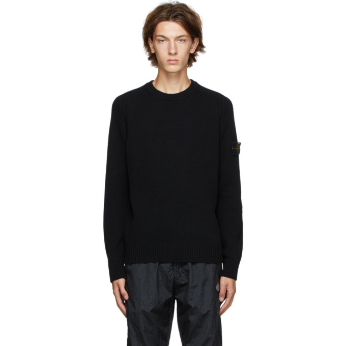 stone island black knitted jumper