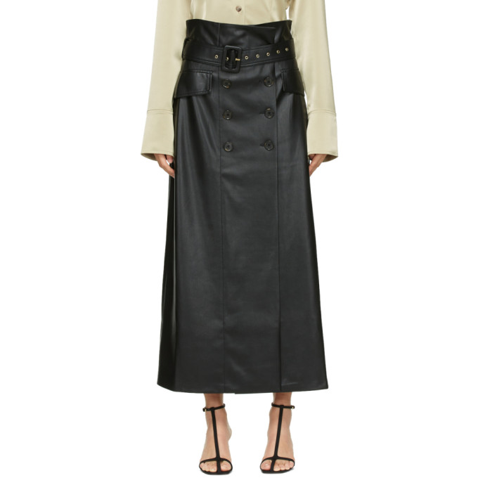 Nanushka Black Vegan Leather Zane Skirt