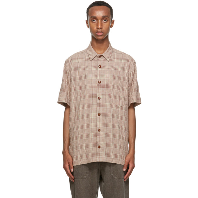 Nanushka Brown Adam Short Sleeve Shirt