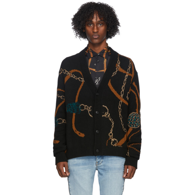 AMIRI Black Tassels Intarsia Cardigan