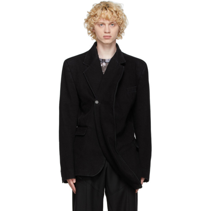 Click to view more detailed imagery on our partner's website Y/project Black Denim Twisted Blazer