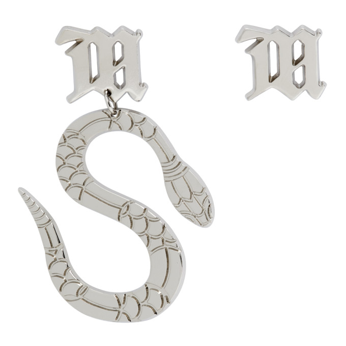 MISBHV Silver Lilith Edition Asymmetric Snake Earrings