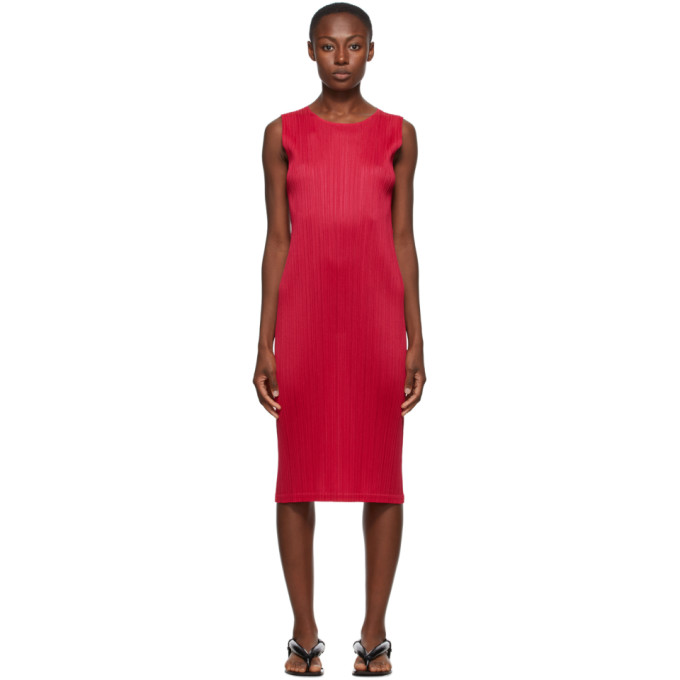 ISSEY MIYAKE PINK NEW COLORFUL BASICS 2 TANK DRESS