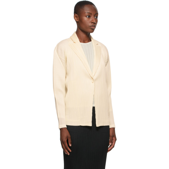 ISSEY MIYAKE PLEATS PLEASE ISSEY MIYAKE OFF-WHITE MONTHLY COLORS SEPTEMBER BLAZER