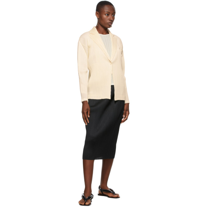 ISSEY MIYAKE PLEATS PLEASE ISSEY MIYAKE OFF-WHITE MONTHLY COLORS SEPTEMBER BLAZER