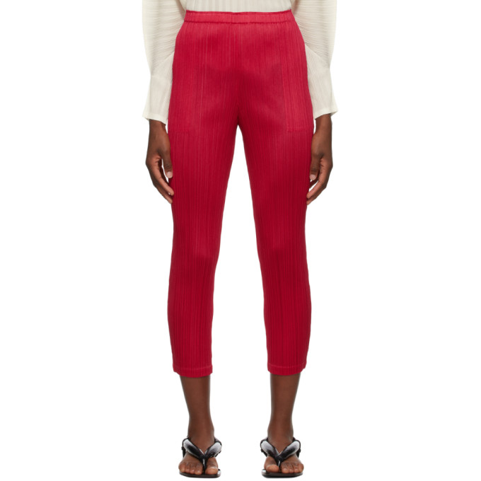 Click to view more detailed imagery on our partner's website Pleats Please Issey Miyake Pink Monthly Colors September Trousers In 25 Magenta
