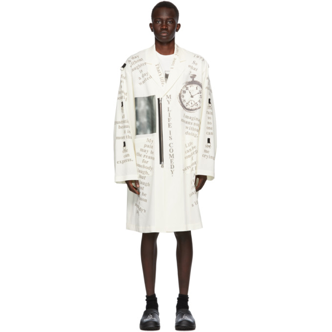 TAKAHIROMIYASHITA TheSoloist. TAKAHIROMIYASHITA TheSoloist. White Notched Lapel Doctor Jacket