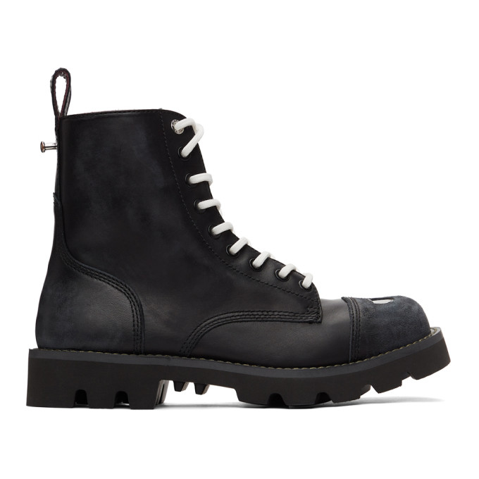 Diesel Black D-Konba Combat Boots