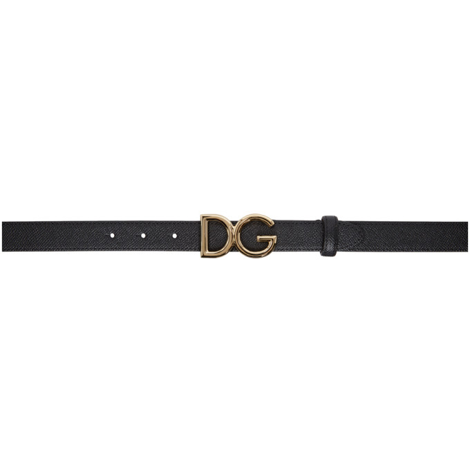 Dolce and Gabbana Black Small Logo Belt