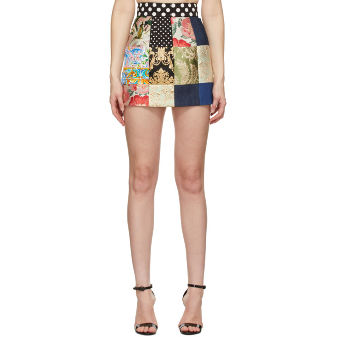 Dolce and Gabbana Multicolor Patchwork Miniskirt