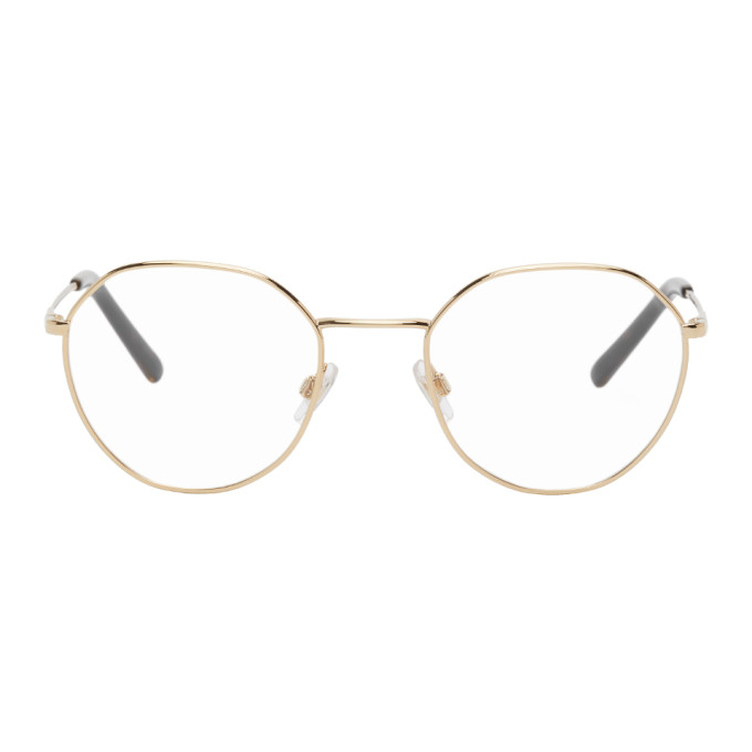 Dolce and Gabbana Gold Round Glasses