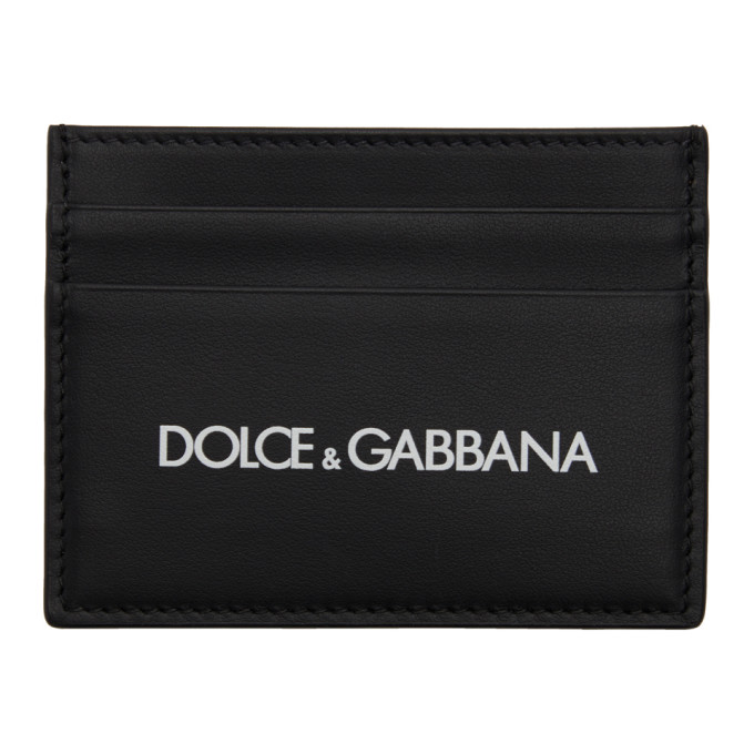 Dolce and Gabbana Black Printed Logo Card Holder