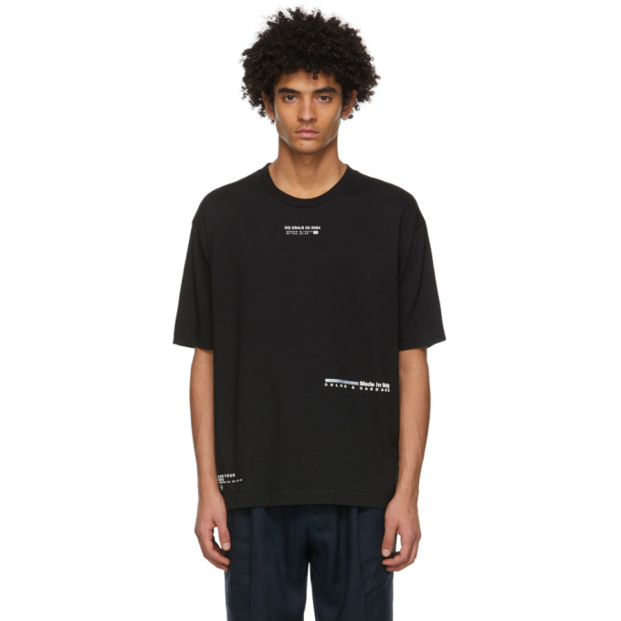 Dolce and Gabbana Black Rubberized Logo T-Shirt