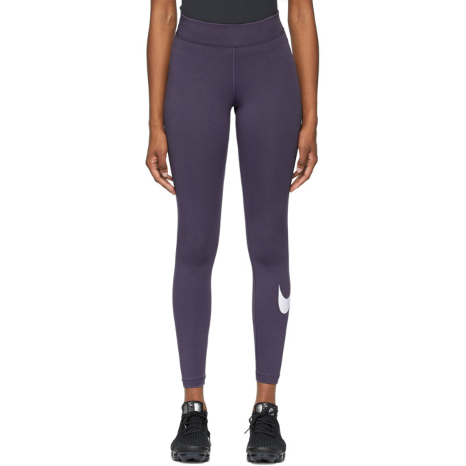 Nike Purple Sportswear Essential Swoosh Leggings