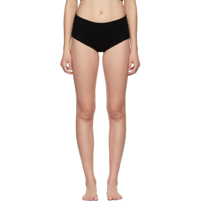 Kiki de Montparnasse Black Cashmere Boyshort Briefs