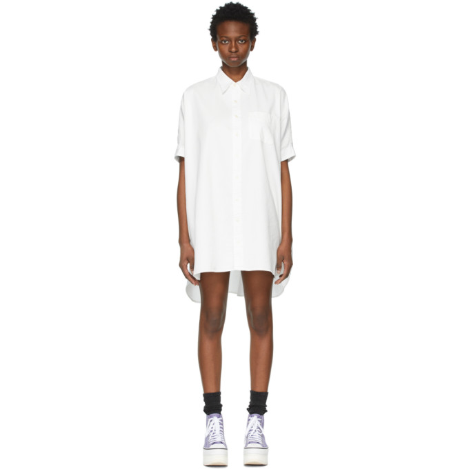 R13 WHITE BOXY BUTTON UP DRESS