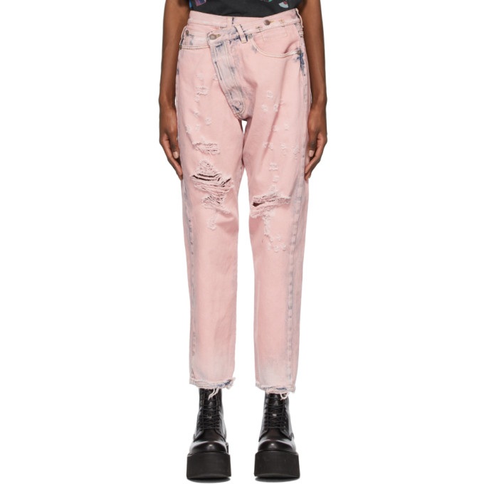 R13 PINK CROSSOVER JEANS