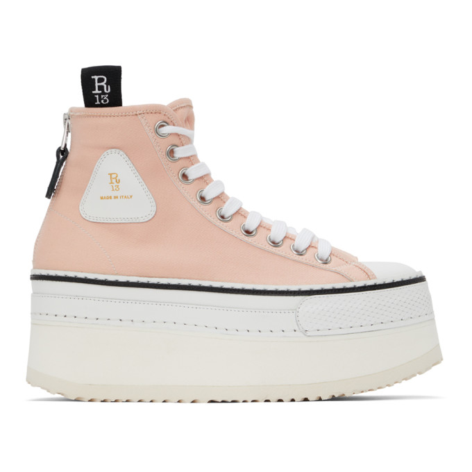 R13 Pink Platform High-Top Sneakers