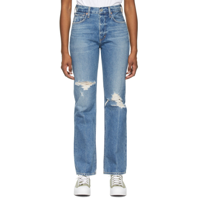Citizens of Humanity Blue Libby Relaxed Bootcut Jeans