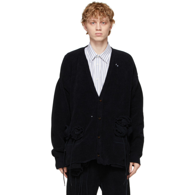 Doublet ネイビー Flower Corsage カーディガン