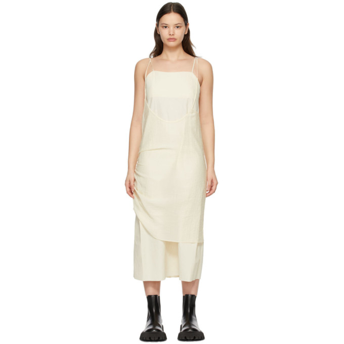 ADER error Off-White Crepe Layered Dress