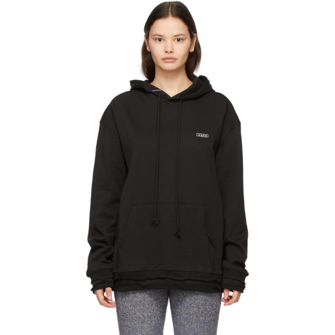 Ader Error Black Rib Hem Hoodie