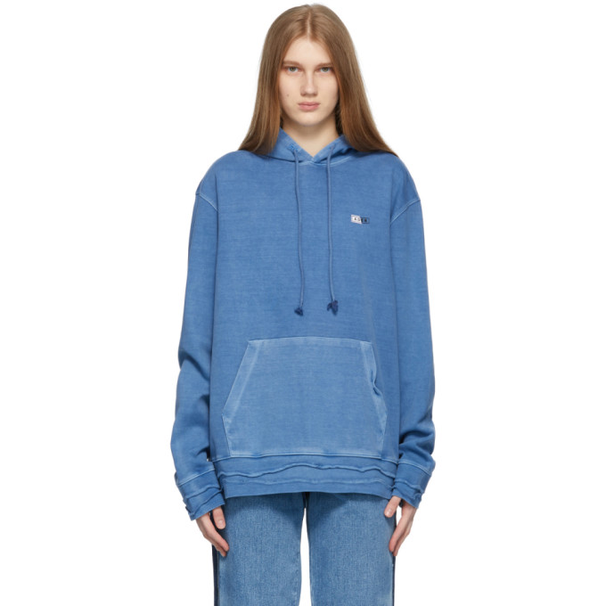 ADER ERROR BLUE RIB HEM HOODIE