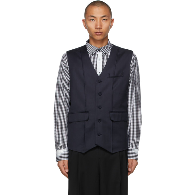 ADER error Black Wool Twill Vest