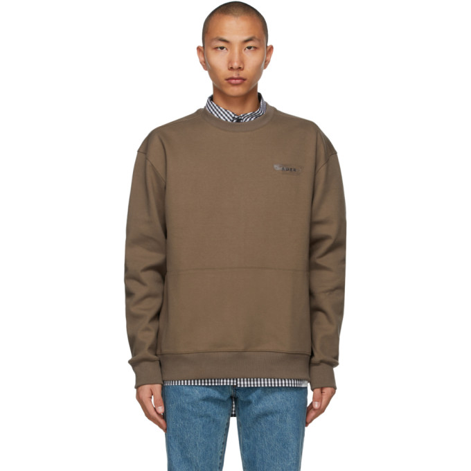 ADER error Brown Oversized Kangaroo Pocket Sweatshirt