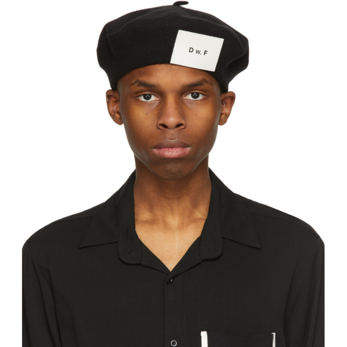 Daniel W. Fletcher SSENSE Exclusive Black Merino Patch Beret