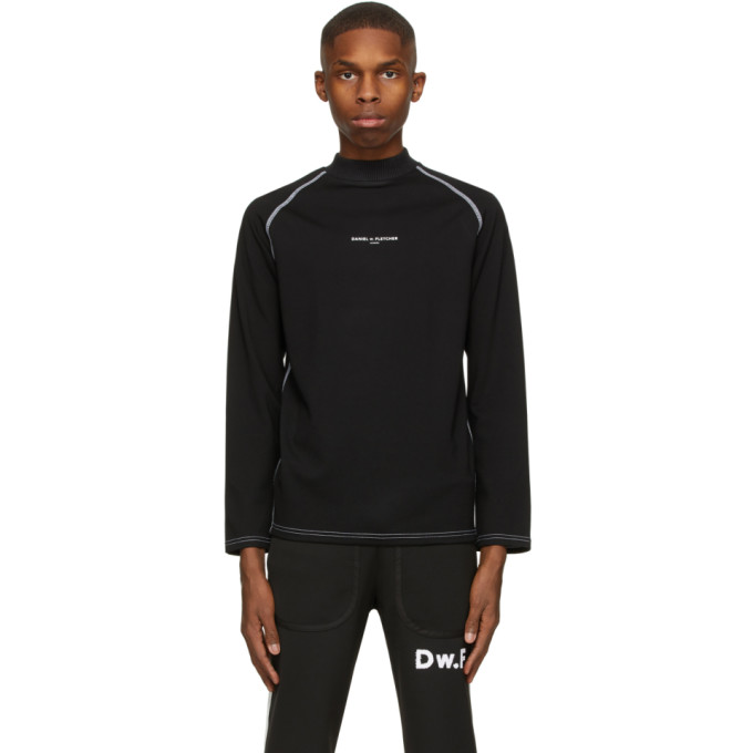 Daniel W. Fletcher Black Jersey Logo Turtleneck