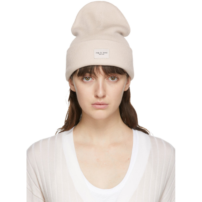 rag and bone Off-White Wool Addison Beanie