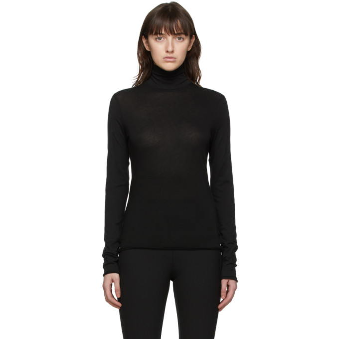 rag and bone Black Organic Cotton Gaia Turtleneck