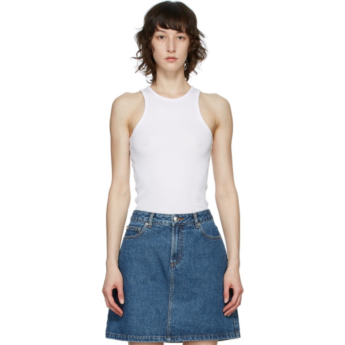 rag and bone White The Essential Rib Tank Top