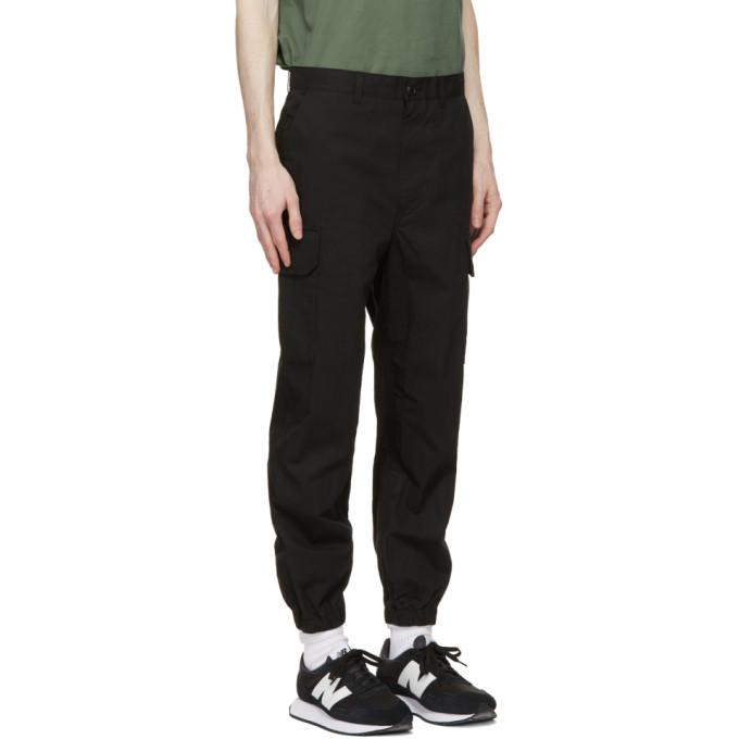 COMME DES GARÇONS HOMME DEUX COMME DES GARCONS HOMME BLACK NYLON AND COTTON RIPSTOP CARGO PANTS
