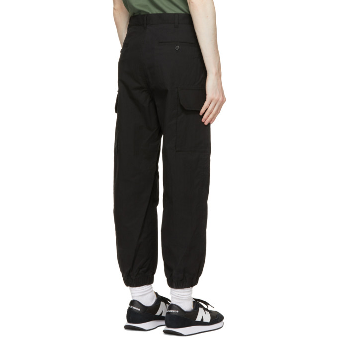 COMME DES GARÇONS HOMME DEUX COMME DES GARCONS HOMME BLACK NYLON AND COTTON RIPSTOP CARGO PANTS