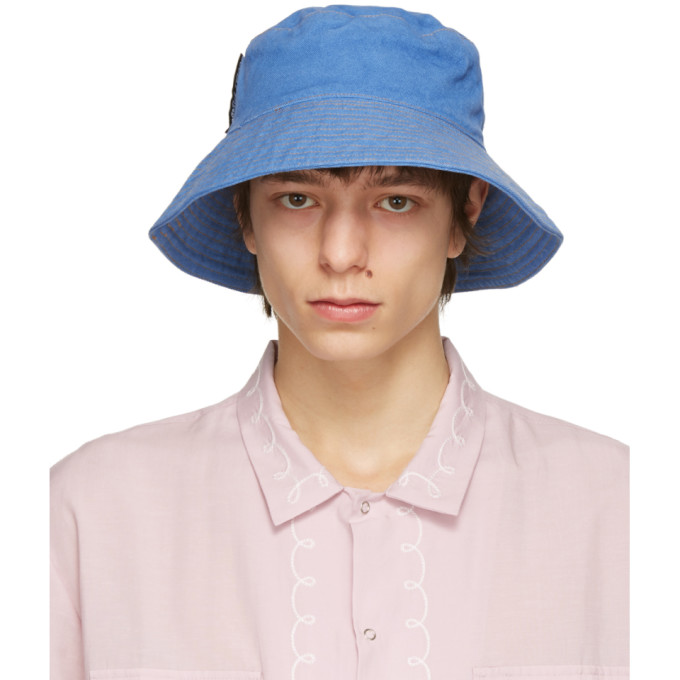 Double Rainbouu Blue Flop Top Bucket Hat