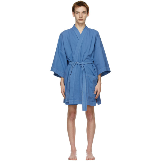 Double Rainbouu Blue Linen EZ Robe