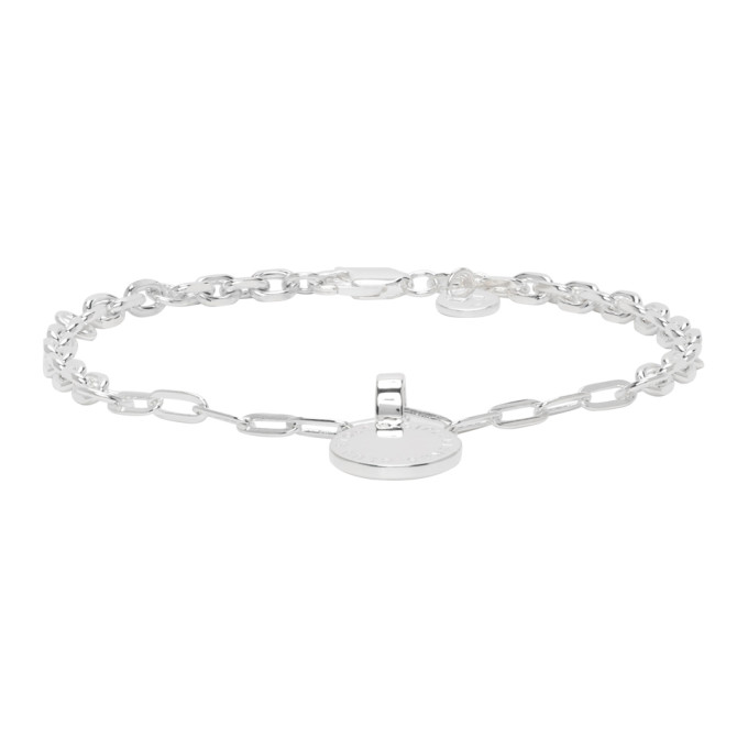 Stolen Girlfriends Club Silver Text Logo Skewed Bracelet