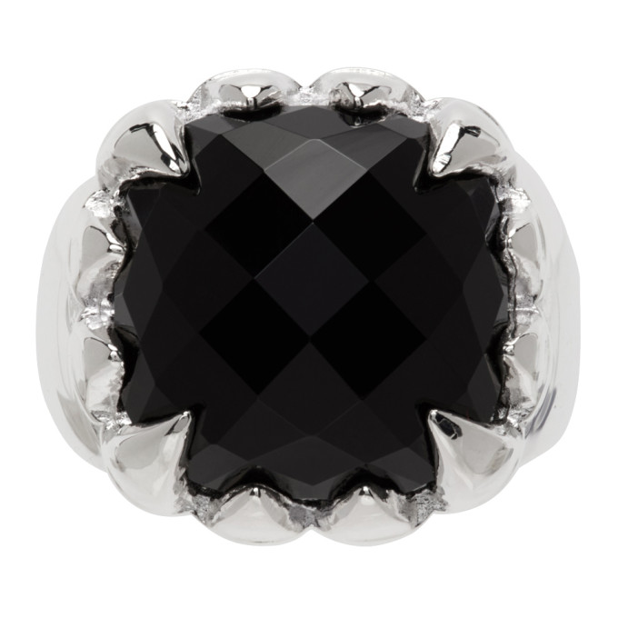 Stolen Girlfriends Club Silver Onyx Claw Ring