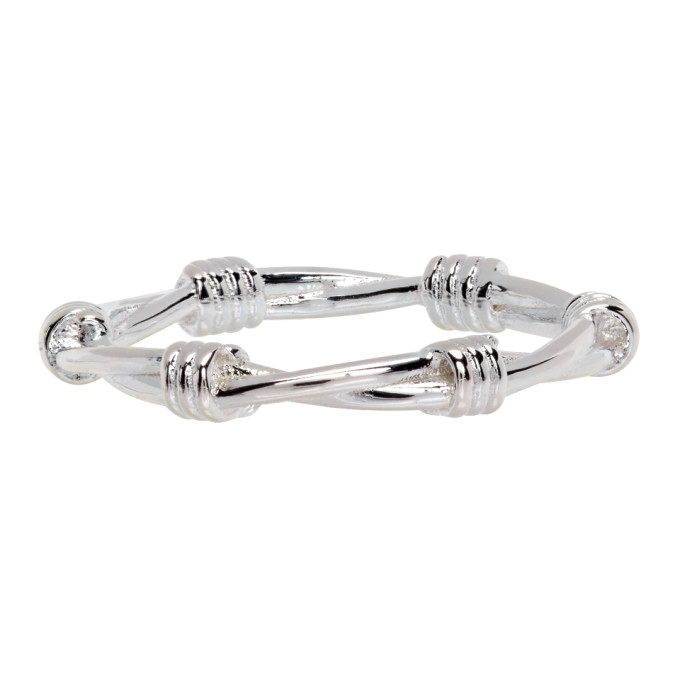 Stolen Girlfriends Club Silver Skinny Barbed Wire Ring