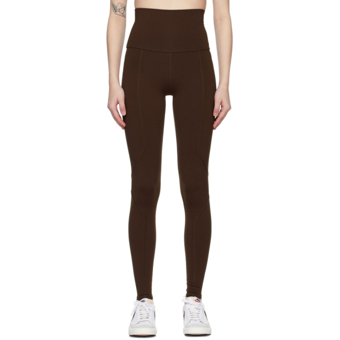 Live the Process Brown Geometric Leggings